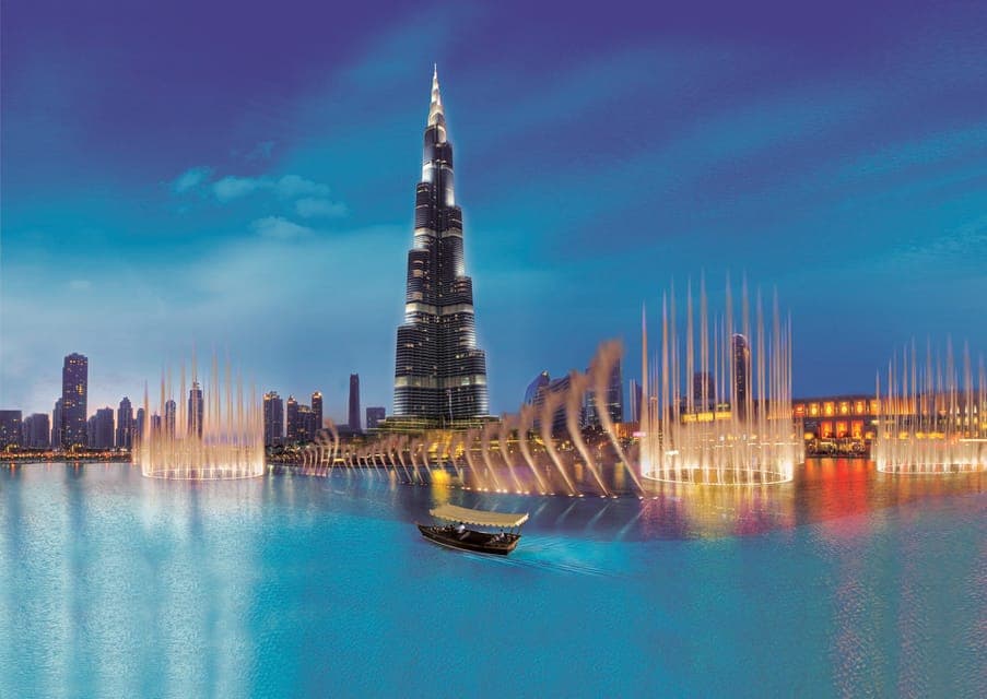 Dubai: Burj Khalifa Lake Ride and Fountain Show, Dubai