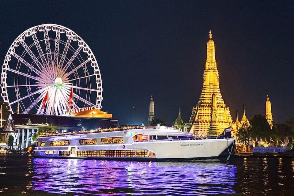 Bangkok: White Orchid Chao Phraya Dinner Cruise free Beer, Bangkok
