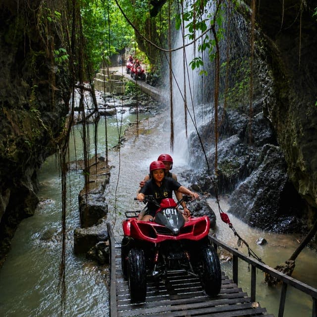 Ubud: Quad ATV Waterfalls & Barong Caves, Bali